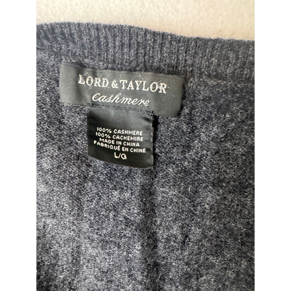 Lord & Taylor 100% Cashmere Cardigan Sweater Women's Large Button Front Luxury - Picture 3 of 6